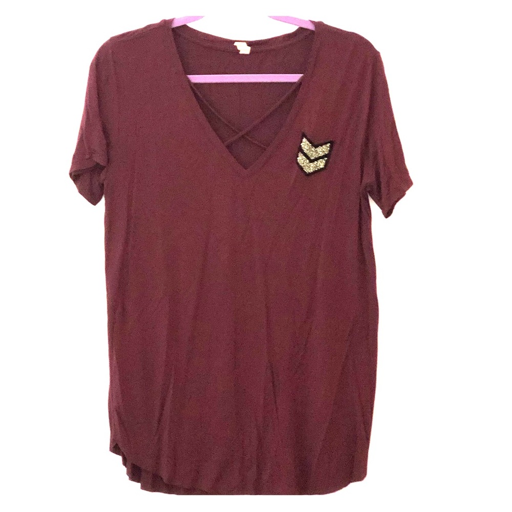 Maroon Short Sleeve Top